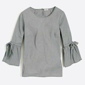 J. Crew bell sleeve micro-gingham check XS 1485